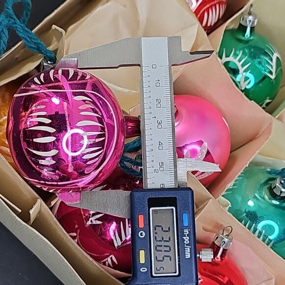 Christmas Ornament Baubles Vintage 9pcs Mercury Glass Poland 2.3" X 2.7" Round - Picture 7 of 16